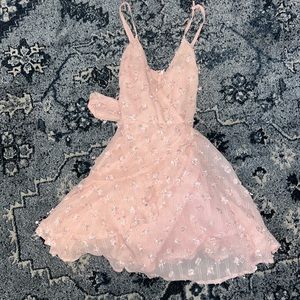 Sheri Embellished Chiffon Dress Pink